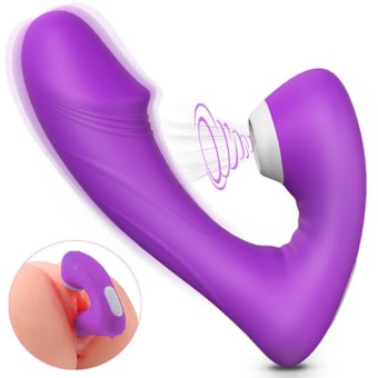 Fierce - Vibrador Ponto G e Sugador de Clítoris com 9 Funções em Cada | Roxo