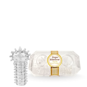 Finger Sleeve - Dedeira Transparente com Saliências Massageadoras
