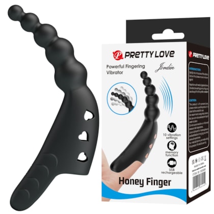 Fordin - Vibrador Dedeira Com 5 Esferas Gradativas, 10 Funções de Vibração e Função Memória