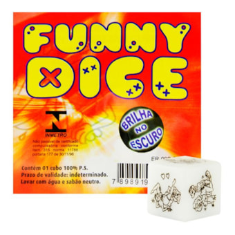 Funny Dice Fosforescente - Dado Unitário Com Posições Divertidas