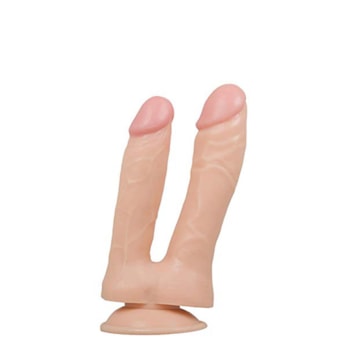Good Vibe Toys - Pênis Realístico Duplo com Ventosa, Possui Veias Saltadas e Glandes Salientes | 19 x 3cm e 17 x 3,5cm