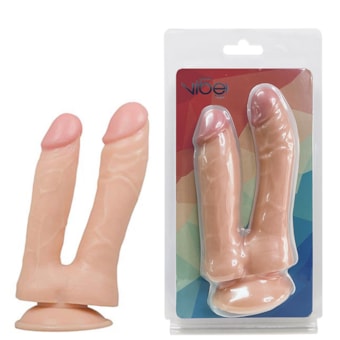 Good Vibe Toys - Pênis Realístico Duplo com Ventosa, Possui Veias Saltadas e Glandes Salientes | 19 x 3cm e 17 x 3,5cm