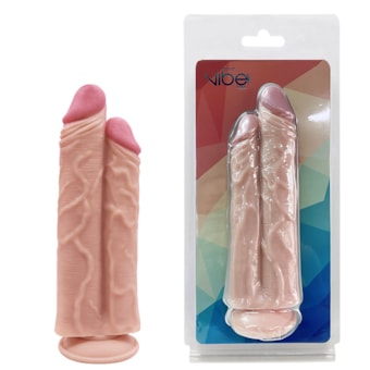 Good Vibe Toys - Pênis Realístico Duplo com Ventosa, Possui Veias Saltadas e Glandes Salientes | 27 x 8cm
