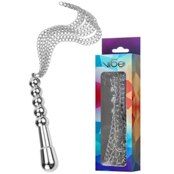Good Vibe Toys - Plug Anal em Aço Cirúrgico Boleado e Escalonado Com Chicote de Corrente