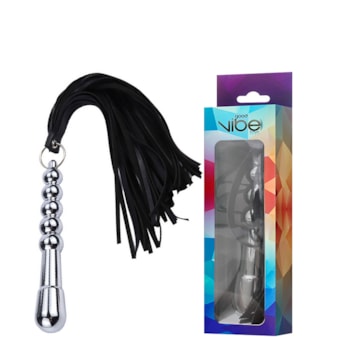 Good Vibe Toys - Plug Anal em Aço Cirúrgico Boleado e Escalonado Com Chicote de Couro