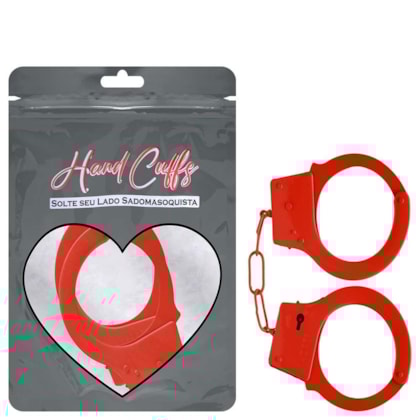 Hand Cuffs - Algema de Metal Vermelha