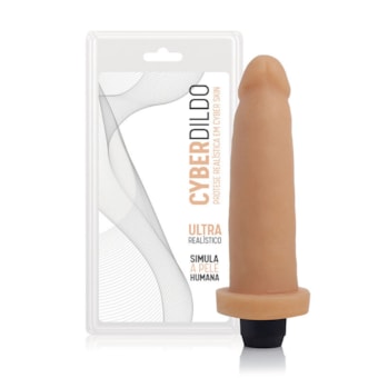 Hercoles -  Pênis em Cyber Skin com Vibrador Multivelocidade | 14,5  x 3,5cm