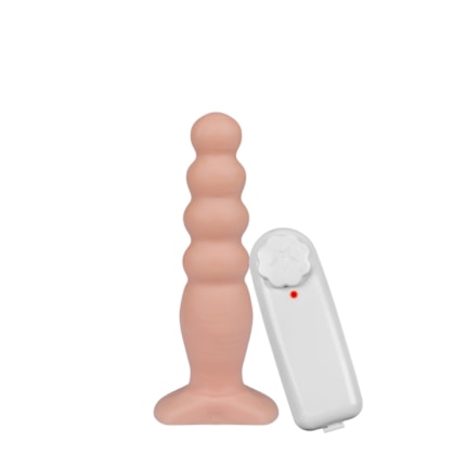 Impact - Plug Anal Boleado Com Vibro 12 x 3cm | Creme