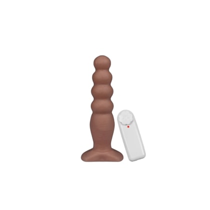 Impact - Plug Anal Boleado Com Vibro 12 x 3cm | Marrom