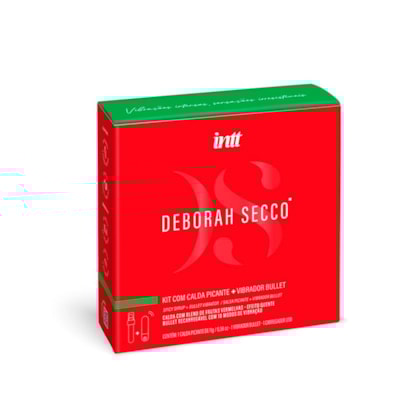 INTT & Deborah Secco - Kit Com Calda Picante Sabor Frutas Vernelhas e Vibrador Bullet Com 10 Modos de Vibração