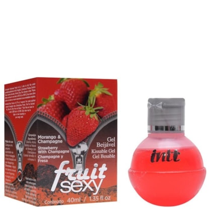 Intt Fruit Sexy - Gel Comestível Fruit Sexy | Sabor: Morango Com Champagne