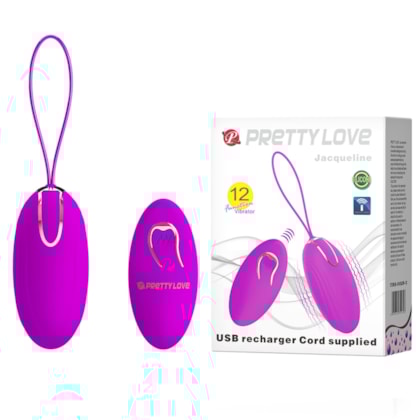 Jacqueline - Vibrador Cápsula Bullet 12 Funções de Vibração e Controle Remoto