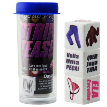 Jogo do Prazer Strip Tease - Kit de 3 Dados Com Tarefas Unissex