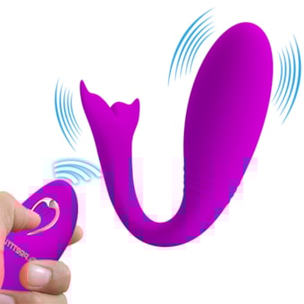 Jordyn - Vibrador Para Casal Formato de Baleia Com 12 Modos de Vibração, Função Memória e Controle Remoto Sem Fio