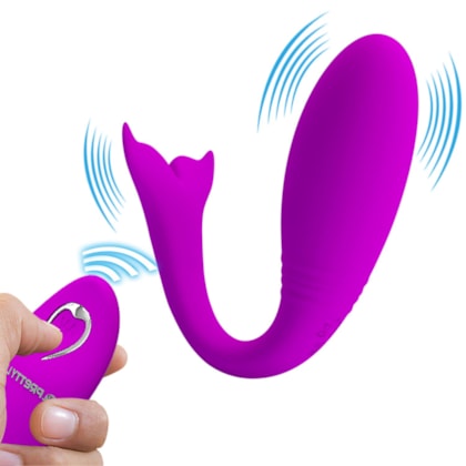 Jordyn - Vibrador Para Casal Formato de Baleia Com 12 Modos de Vibração, Função Memória e Controle Remoto Sem Fio