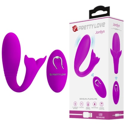 Jordyn - Vibrador Para Casal Formato de Baleia Com 12 Modos de Vibração, Função Memória e Controle Remoto Sem Fio