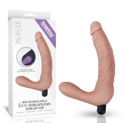 Joy Strapless Strap-On - Strap On Tipo Strapless Penetrador Sem Cinta Com 7 Vibrações, 3 Velocidades e Controle Sem Fio