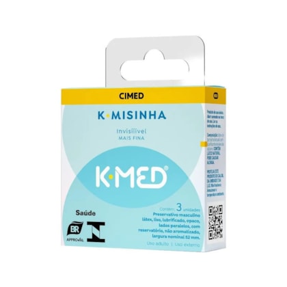 K-Misinha Invisííível - Preservativo K-Med Extra Fino | 3 Unidades