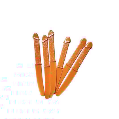 Kit de 6 Facas Com Cabo Formato de Pênis