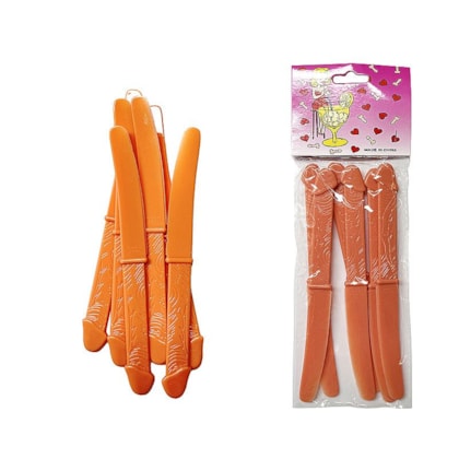 Kit de 6 Facas Com Cabo Formato de Pênis