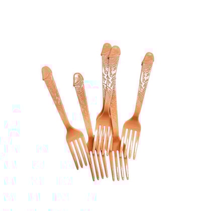 Kit de 6 Garfos Com Cabo Formato de Pênis