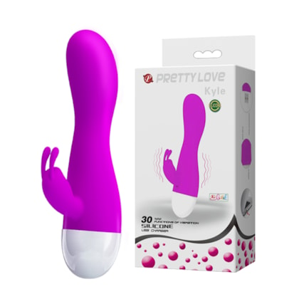 Kyle - Vibrador Rabbit Ponto G e Clítoris com 30 Funções e USB na Base