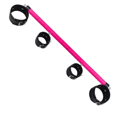 La Pimienta - Separador Duo de 60cm Com Algemas e Tornozeleiras | Rosa