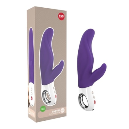Lady Bi - Vibrador Rabbit de 2 Motores Com 6 Funções e 6 Velocidades em Cada à Prova D'água e Submersível