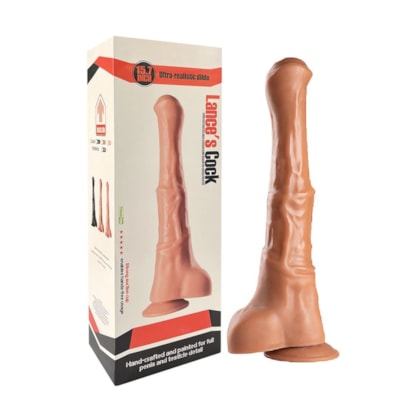 Lance's Cock - Pênis Gigante de Cavalo Com Ventosa Marrom -  40 x 8cm