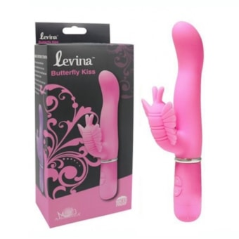 Levina - Vibrador Rabbit Com 30 Funções de Vibração e Estimulador de Clítoris em Formato Borboleta