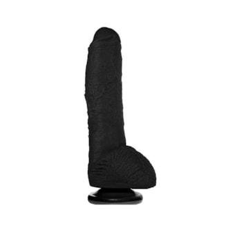 Linha Fetiche - Prótese Realística Com Escroto e Ventosa - 26,5 x 6cm
