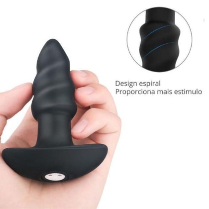 Lovearrow-2 - Plug Anal Formato Espiral Com Cápsula Vibratória Removível de 9 Funções