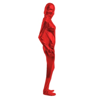 Macacão Zentai Vermelho Brilhante Totalmente Fechado e com Zíper nas Costas