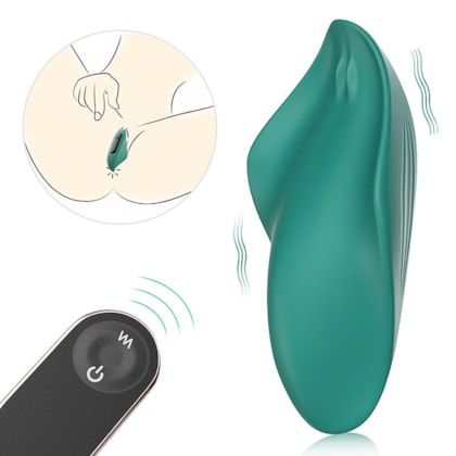 Manta-RCT - Vibrador de Calcinha Verde Com 9 Modos de Vibração e Controle Remoto