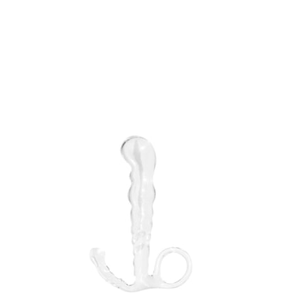 Massageador de Próstata com Diâmetro Escalonado, Alça de Segurança e Estimulador Perineal | 11,5cm