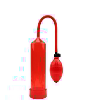 Max Version - Bomba Peniana Manual Vermelho com Sistema de Pêra  | Tubo: 19 x 5,8cm
