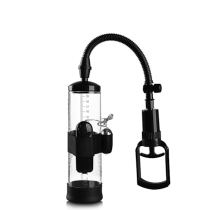Men Powerup - Bomba Peniana Manual Com Manopla e Cápsula Vibratória Multivelocidade | Tubo: 22 x 7cm