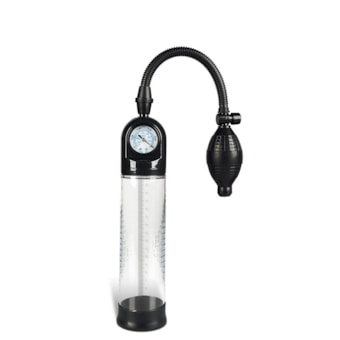 Men Powerup - Bomba Peniana Manual com Sistema de Pêra e Barômetro | Tubo: 20 x 7cm