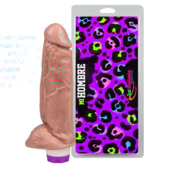 Mi Hombre - Pênis Maciço Realista com Vibrador e Escroto | 18x5cm