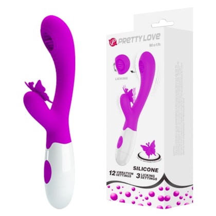 Moth - Vibrador Rabbit Com Língua Estimuladora no Ponto G e Estimulador Clitoriano Formato Borboleta