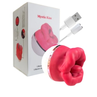 Mystic Kiss - Masturbador Simulador do Sexo Oral Feminino em CyberSkin Com 8 Estímulos de Lambida, Sucção e Vibração