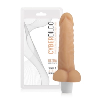 Nervoso - Pênis Em Cyberskin Com Escroto E Vibrador | 14 x 4 cm