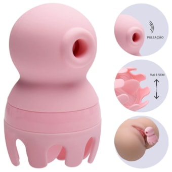 Octopi 2 - Vibrador Estimulador de Clítoris ou Mamilo Com 12 Diferentes Ondas de Pressão e 12 de Estimulação Com Língua