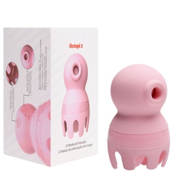 Octopi 2 - Vibrador Estimulador de Clítoris ou Mamilo Com 12 Diferentes Ondas de Pressão e 12 de Estimulação Com Língua