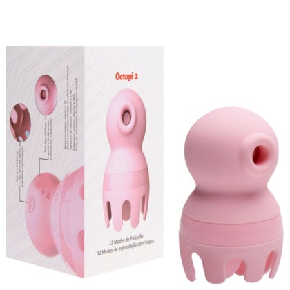 Octopi 2 - Vibrador Estimulador de Clítoris ou Mamilo Com 12 Diferentes Ondas de Pressão e 12 de Estimulação Com Língua