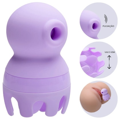 Octopi 2 - Vibrador Estimulador de Clítoris ou Mamilo Com 12 Diferentes Ondas de Pressão e 12 de Estimulação Com Língua