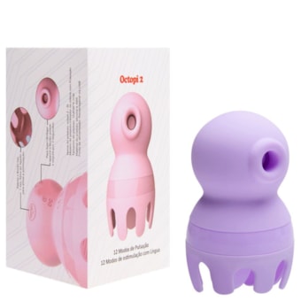 Octopi 2 - Vibrador Estimulador de Clítoris ou Mamilo Com 12 Diferentes Ondas de Pressão e 12 de Estimulação Com Língua