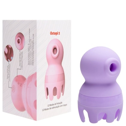 Octopi 2 - Vibrador Estimulador de Clítoris ou Mamilo Com 12 Diferentes Ondas de Pressão e 12 de Estimulação Com Língua