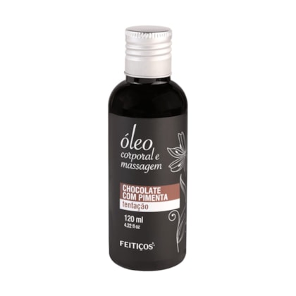 Óleo Corporal Para Massagem Com Alto Poder de Hidratação e Aroma Chocolate Com Pimenta Que Traz Tentação ao Momento