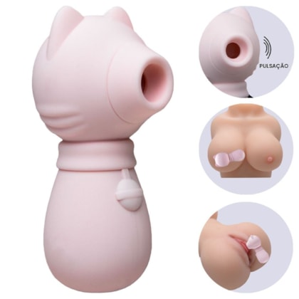 Pag - Estimulador De Clitóris Formato Gatinho Com 7 Diferentes Ondas de Pressão